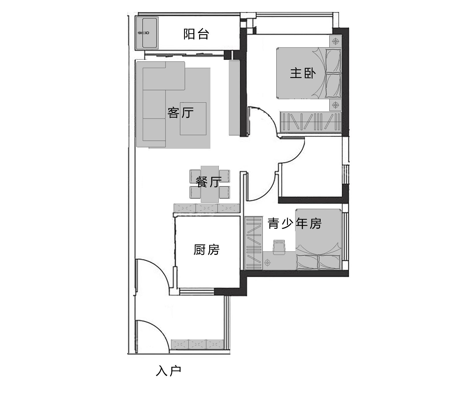 广州南沙-越秀·滨海新城-两房两厅63方5-6栋04-05户型3-4栋04-05户型